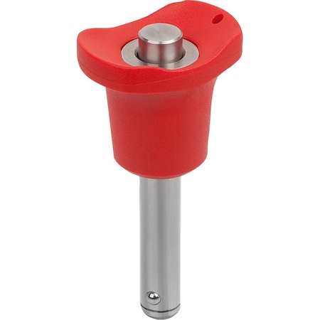 Ball Lock Pin W Mushroom Grip, D1=10, L=50, L1=8,9, L5=58,9, Stainless 1.4542, High Shear Strength,